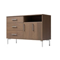 Meuble TV en bois avec tiroirs et portes, design moderne